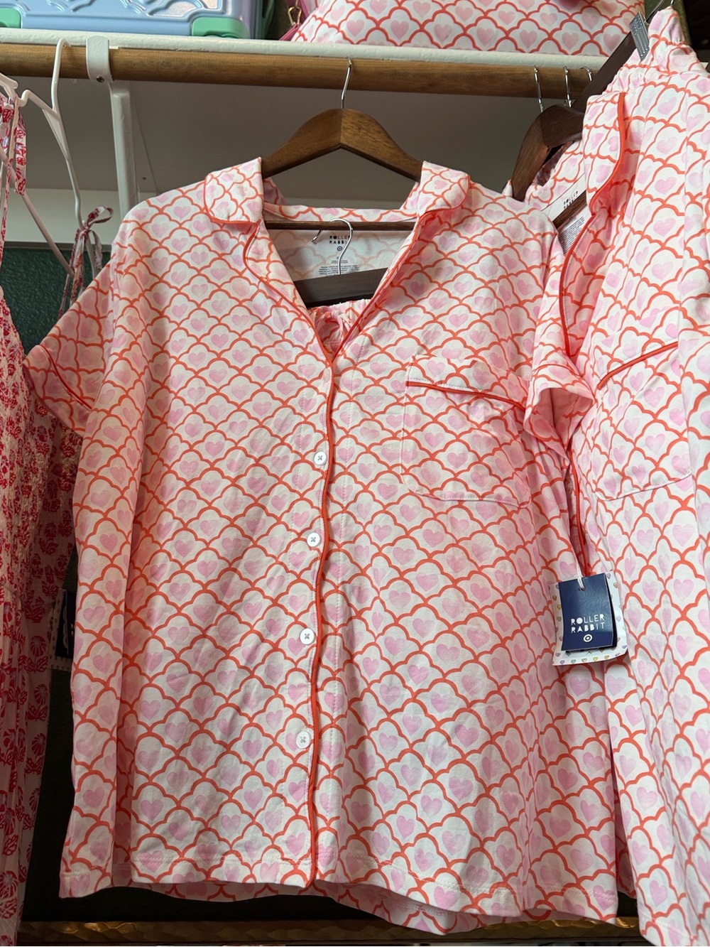 Brand new Roller Rabbit PJ set- pink trellis pattern, size XXL